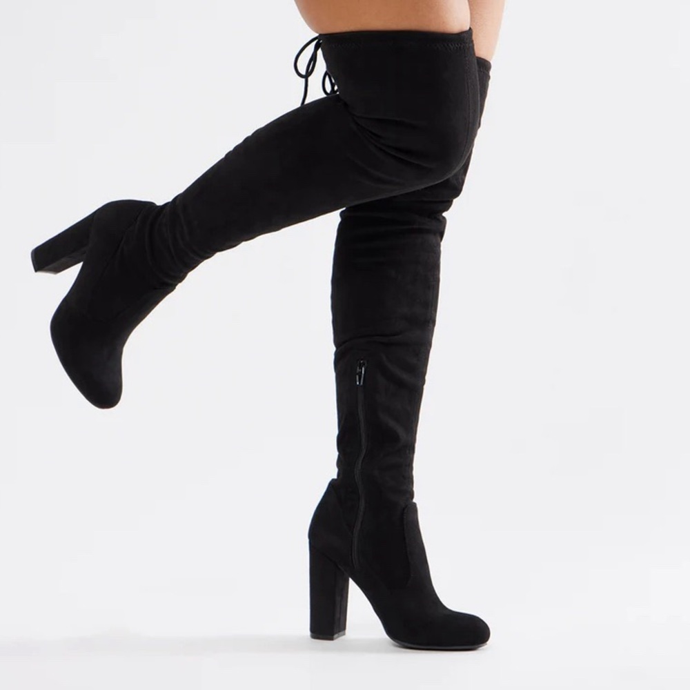 Black knee high boots